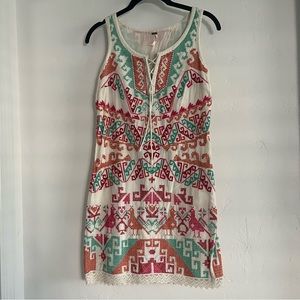 Free People Embroidered Aztec Dress